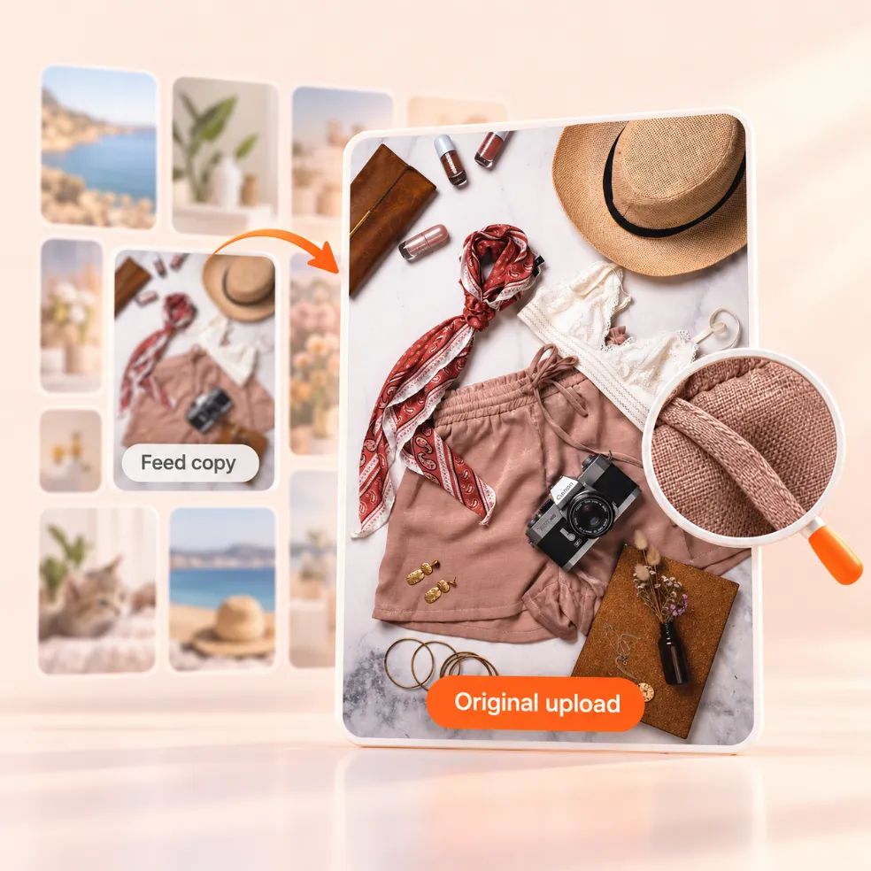 Original Pinterest image compared with the smaller feed thumbnail