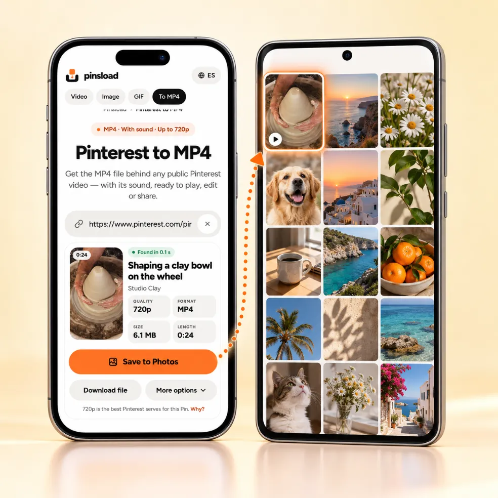 Save a Pinterest MP4 to Photos on iPhone or Android