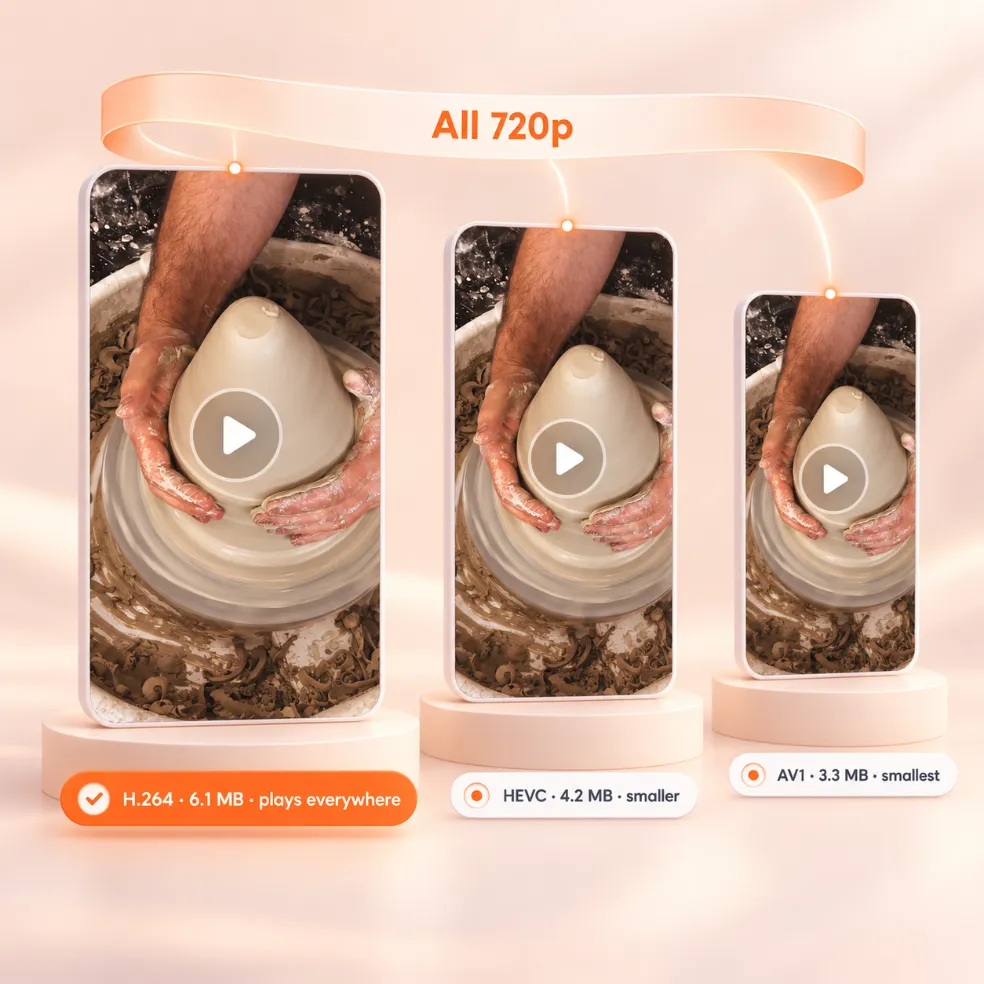 Choosing between H.264, HEVC and AV1 versions of a Pinterest MP4